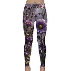 Flower Bloom Blossom Nature Flora Classic Yoga Leggings by Apenda