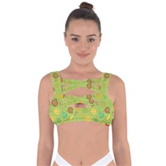Art Fruits Pattern Bandaged Up Bikini Top by Maspions