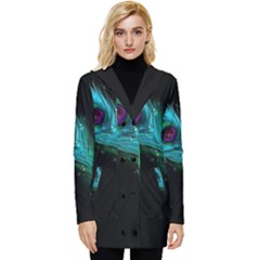 Shree Krishna, Feather, Lord, Rainbows Button Up Hooded Coat  by kyorashop23