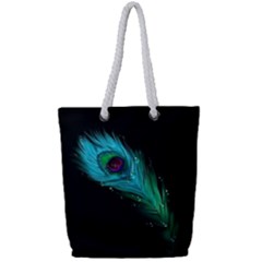 Shree Krishna, Feather, Lord, Rainbows Full Print Rope Handle Tote (small) by kyorashop23