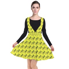 Fern Pattern 2 Yellow Plunge Pinafore Dress by snowwhitegirl