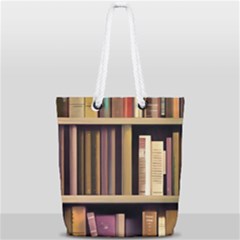 Books Bookshelves Office Fantasy Background Artwork Book Cover Apothecary Book Nook Literature Libra Full Print Rope Handle Tote (small) by Posterlux
