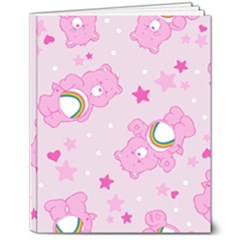 Cheer Bear Pink, Care, Care Bears, Cartoon 8  X 10  Softcover Notebook by kyorashop23