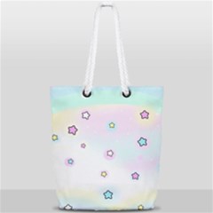 Stars, Cute, Pastel, Pattern Full Print Rope Handle Tote (small) by kyorashop23