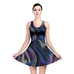 Multicolored Abstract Dynamic Shapes Print Reversible Skater Dress by dflcprintsclothing