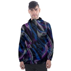 Multicolored Abstract Dynamic Shapes Print Men s Front Pocket Pullover Windbreaker by dflcprintsclothing