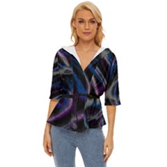 Multicolored Abstract Dynamic Shapes Print Lightweight Drawstring Hooded Top by dflcprintsclothing