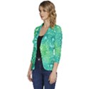 Retro Flower Pattern Design Batik Women s One-Button 3/4 Sleeve Short Jacket View2