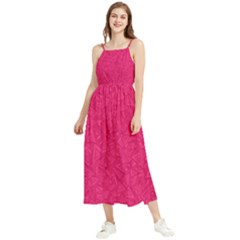 Pink Abstract Crimson Triangle Boho Sleeveless Summer Dress by Posterlux