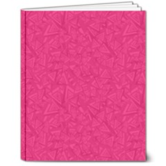 Pink Abstract Crimson Triangle 8  X 10  Softcover Notebook by Posterlux