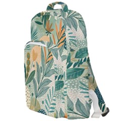 Leaves Pattern Flora Nature Double Compartment Backpack by Posterlux