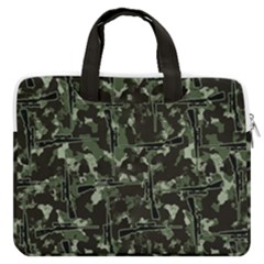 Hunting Motif Camouflage Pattern Print Bk Macbook Pro 15  Double Pocket Laptop Bag  by dflcprintsclothing