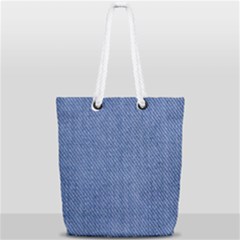 Blue Denim Full Print Rope Handle Tote (small) by kyorashop23