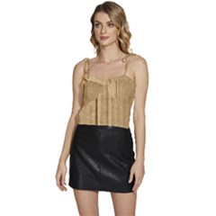Brown Cardboard Texture Macro, Cardboard, Cardboard Flowy Camisole Tie Up Top by kyorashop23