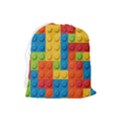 Lego Bricks, Colorful Dots Background Drawstring Pouch (Large) View2
