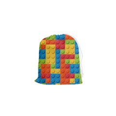Lego Bricks, Colorful Dots Background Drawstring Pouch (xs) by kyorashop23