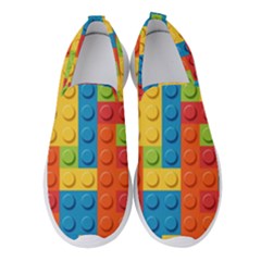 Lego Bricks, Colorful Dots Background Women s Slip On Sneakers by kyorashop23