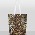 Leopard Skin Texture, Macro, Brown Full Print Rope Handle Tote (Small) View1