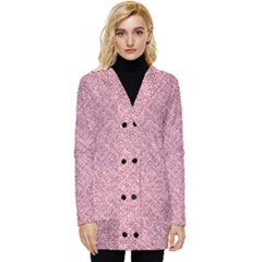 Pink Fabric Texture, Knitted Pink Texture, Button Up Hooded Coat  by kyorashop23