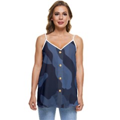 Purple Camo Casual Spaghetti Strap Chiffon Top by kyorashop23