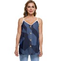 Purple Camo Casual Spaghetti Strap Chiffon Top View1