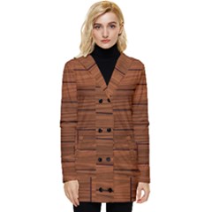 Seamless Wooden Planks Brown Wooden Background Button Up Hooded Coat  by kyorashop23