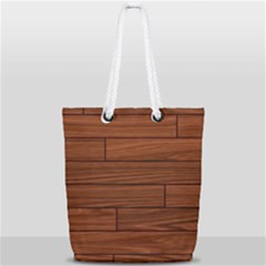 Seamless Wooden Planks Brown Wooden Background Full Print Rope Handle Tote (small) by kyorashop23