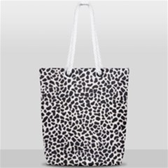 Zebra Skin, Vector Textures, White Black Background Full Print Rope Handle Tote (small) by kyorashop23