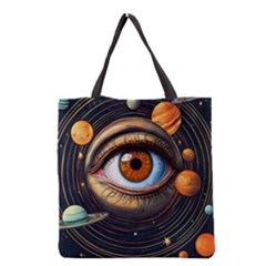 Eye Of The Universe (ai) Grocery Tote Bag by dflcprintsclothing