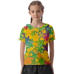Star Homepage Abstract Kids  Frill Chiffon Blouse by anzea