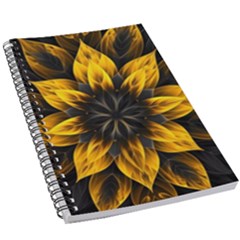 Yellow Flower Pattern Leaves 5 5  X 8 5  Notebook by Maspions