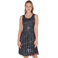 Astrology Surreal Surrealism Trippy Visual Art Knee Length Skater Dress With Pockets by Bedest