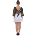 Psychedelic Digital Art Artwork Landscape Colorful Tie Back Butterfly Sleeve Chiffon Top View2