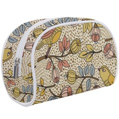 Seamless Pattern With Flower Bird Make Up Case (large) by Bedest