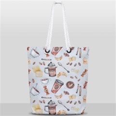 Coffee Mania Caffeine Full Print Rope Handle Tote (small) by Bedest