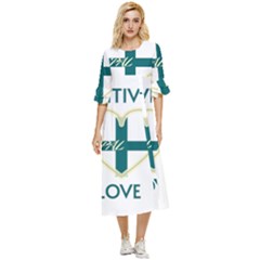 Pal(no Bg) Double Cuff Midi Dress by DaMorClothingCompany