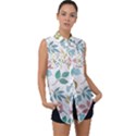 Leaf pattern  Sleeveless Chiffon Button Shirt View1
