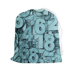 Blue Digits Background, Artwork, Numbers Drawstring Pouch (2xl) by kyorashop23