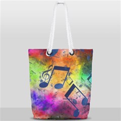 Music Texture, Grunge Music Background Full Print Rope Handle Tote (small) by kyorashop23