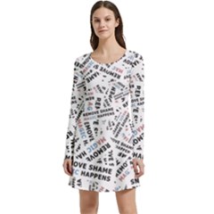Embrace The Magic Inspirational Phrase Pattern Long Sleeve Velour Skater Dress by dflcprintsclothing