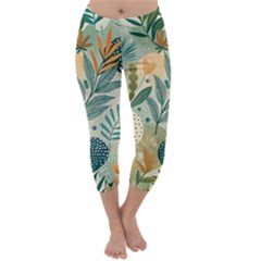 Leaves Pattern Flora Capri Winter Leggings  by Salmanaz77