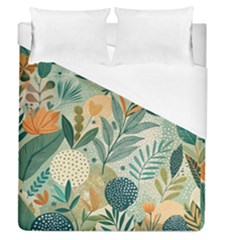 Leaves Pattern Flora Duvet Cover (queen Size) by Salmanaz77