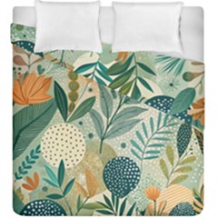Leaves Pattern Flora Duvet Cover Double Side (king Size) by Salmanaz77