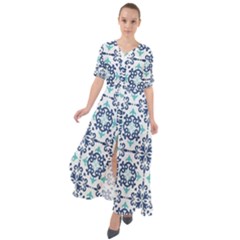 Tiles Abstract Pattern Texture Design Waist Tie Boho Maxi Dress by Salmanaz77