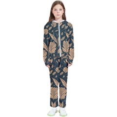 Background Pattern Leaves Texture Kids  Tracksuit by Salmanaz77