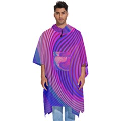 Swirl Twirl Design Pattern Purple Men s Hooded Rain Ponchos by Salmanaz77