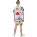 African Elephant Cute Cartoon Seamless Shading Cartoon Character Men s Mesh T-Shirt and Shorts Set View2
