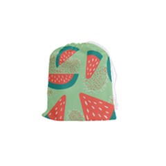 Watermelon Dots Summer Pattern Drawstring Pouch (small) by Bedest