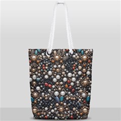 Pearls And Stones Full Print Rope Handle Tote (small) by dedoma