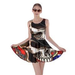 Confederate Flag Usa America United States Csa Civil War Rebel Dixie Military Poster Skull Skater Dress by Ket1n9